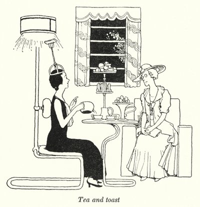 Čaj a toast (litho) od William Heath Robinson
