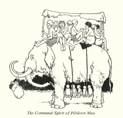Společný duch Piltdown Man (litho) od William Heath Robinson