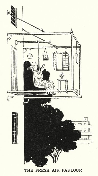 Salon čerstvého vzduchu (litho) od William Heath Robinson