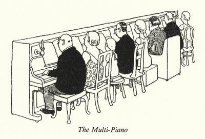 Multi-Piano (litho) od William Heath Robinson