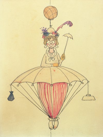 Osobní letecký cestovní systém pro dámy od William Heath Robinson