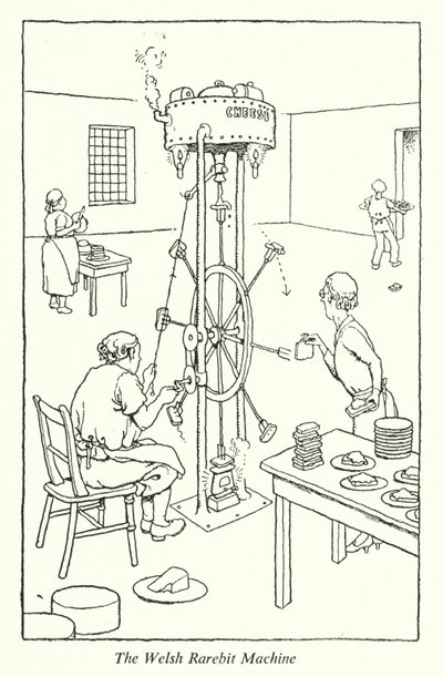 Welsh Rarebit Machine (litho) od William Heath Robinson