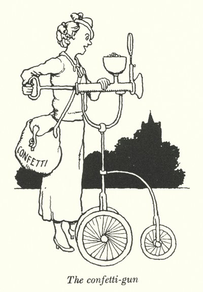 Konfetová pistole (litho) od William Heath Robinson