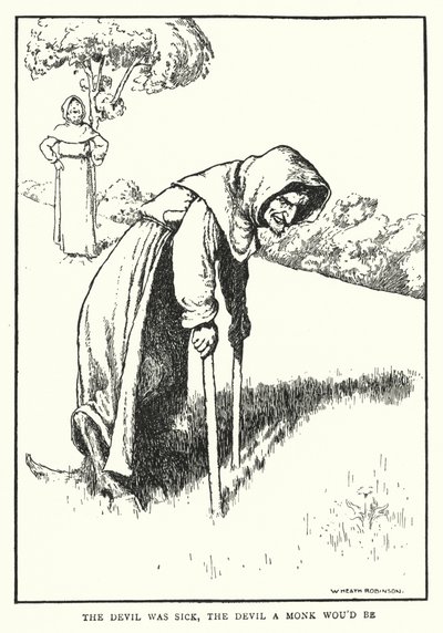 Ďábel byl nemocný, ďábel by byl mnichem (litho) od William Heath Robinson