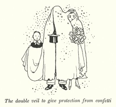Dvojitý závoj pro ochranu před konfetami (litho) od William Heath Robinson