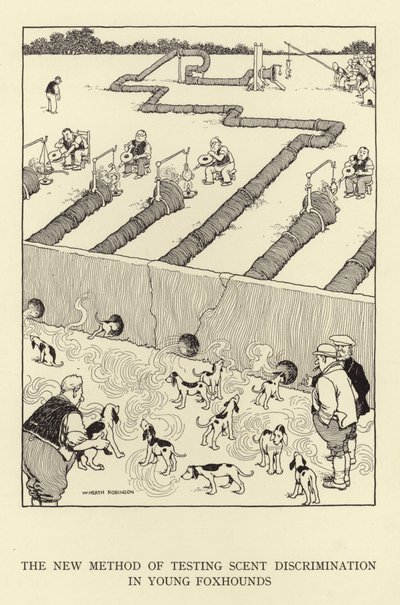 Nová metoda testování rozlišování pachů u mladých foxhoundů od William Heath Robinson