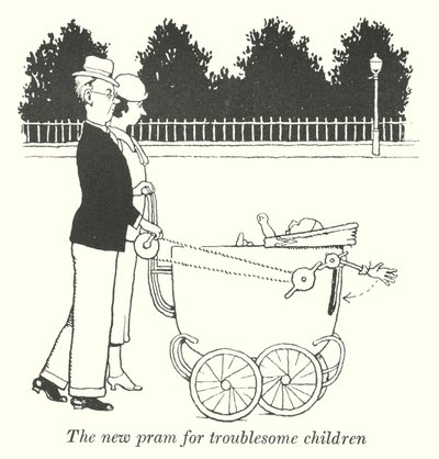 Nový kočárek pro problémové děti (litho) od William Heath Robinson