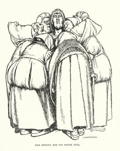 Důstojník měl plné ruce práce (litho) od William Heath Robinson