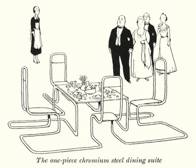 Jednodílná jídelní souprava z chromové oceli (litho) od William Heath Robinson