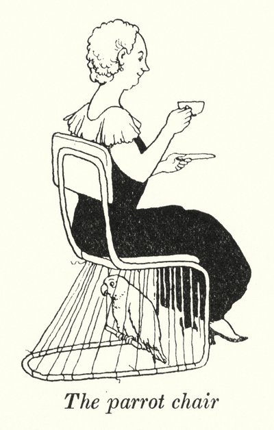 Papouščí křeslo (litho) od William Heath Robinson