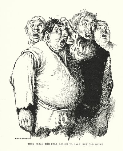 Pak začali chudáci zírat jako staří mezci (litho) od William Heath Robinson