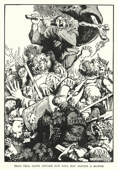 Padli před ním jako seno před sekačkou (litho) od William Heath Robinson