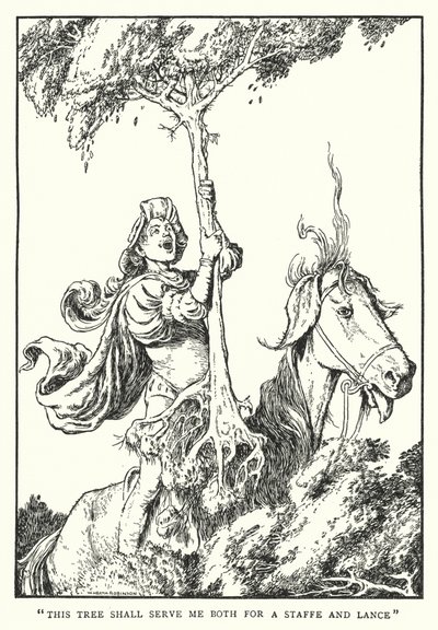 "Tento strom mi bude sloužit jako hůl i kopí" (litho) od William Heath Robinson