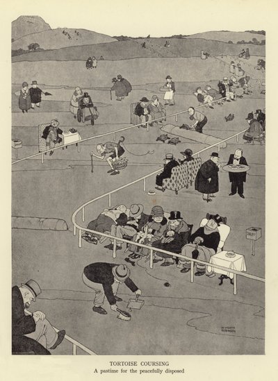 Želví coursing, zábava pro mírumilovně naladěné od William Heath Robinson