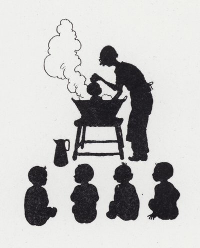 Mytí miminek (litho) od William Heath Robinson