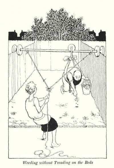 Plení bez šlapání po záhonech (litho) od William Heath Robinson