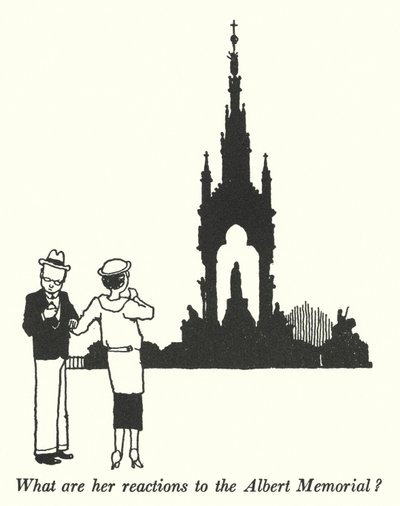 Jaké jsou její reakce na Albertův památník? (litho) od William Heath Robinson
