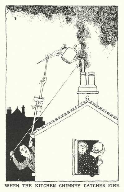 Když zahoří kuchyňský komín (litho) od William Heath Robinson