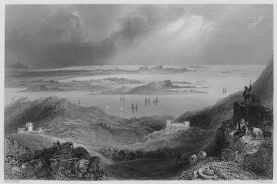 Clifden Castle, Connemara (rytina) od William Henry (after) Bartlett