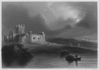 Dunbrody Abbey (rytina) od William Henry (after) Bartlett