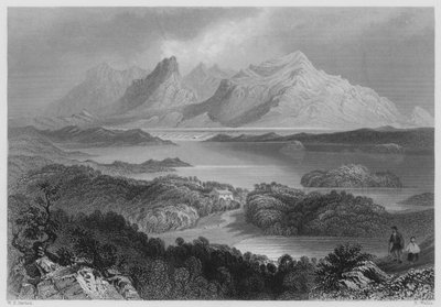 Garromin, Connemara (rytina) od William Henry (after) Bartlett