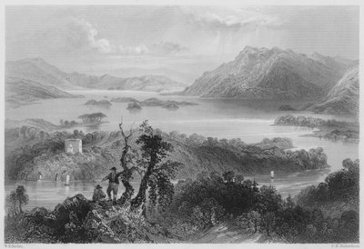 Hazlewood a Lough Gill, Sligo (rytina) od William Henry (after) Bartlett