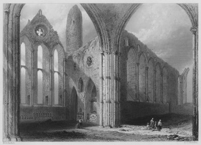 Interiér Cashel Abbey (rytina) od William Henry (after) Bartlett