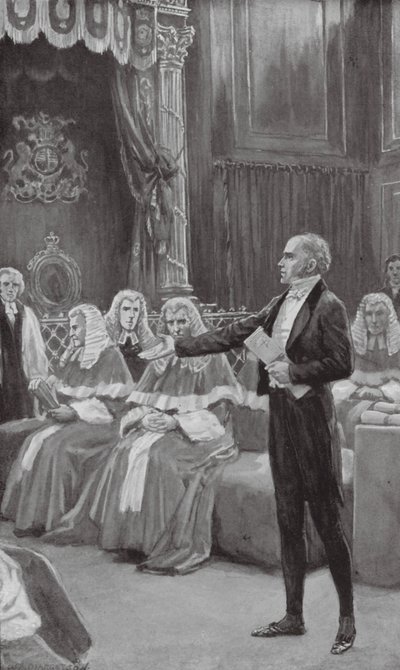 Hrabě Grey apeluje na biskupy, aby schválili zákon o reformě (litografie) od William Henry (after) Margetson