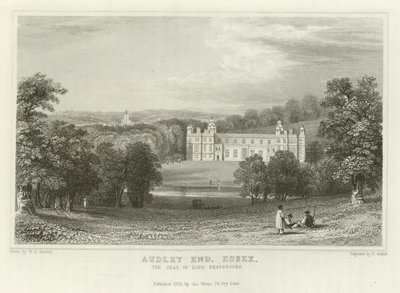 Audley End, Essex, sídlo lorda Braybrooka od William Henry Bartlett