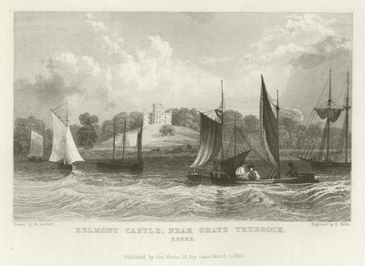 Hrad Belmont, poblíž Grays Thurrock, Essex od William Henry Bartlett