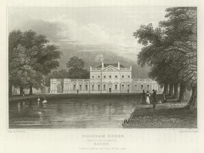 Boreham House, sídlo sira J Tyrrella, Essex od William Henry Bartlett