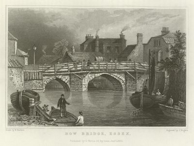 Bow Bridge, Essex od William Henry Bartlett