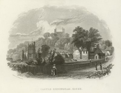 Hrad Hedingham, Essex od William Henry Bartlett