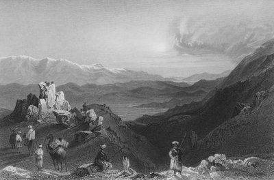 Djebel Sheich a Mount Hermon, z vrcholu Libanonu od William Henry Bartlett