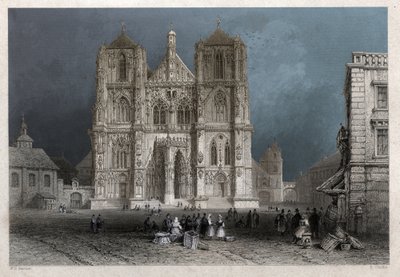 Dóm v Řezně. (rytina, cca 1830) od William Henry Bartlett