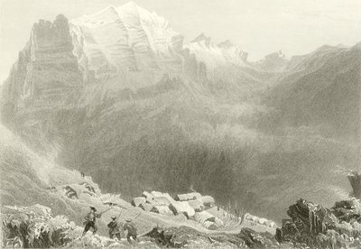Dormeilleuse, Vysoké Alpy, dějiště prací Felixe Neffse od William Henry Bartlett
