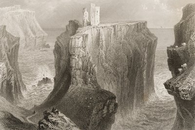 Hrad Dunseverick, hrabství Antrim, Severní Irsko, z 
