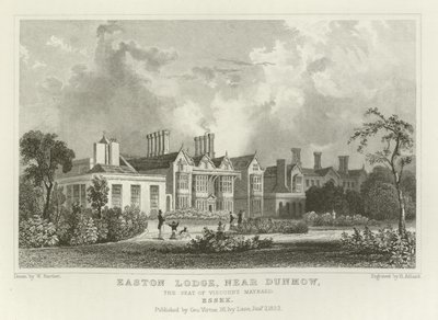 Easton Lodge, poblíž Great Dunmow, sídla vikomta Maynarda, Essex od William Henry Bartlett