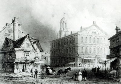 Faneuil Hall, Boston od William Henry Bartlett