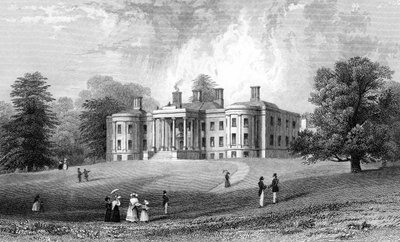 Felix Hall, Essex, vyrytý Henry Adlard, 1833 od William Henry Bartlett