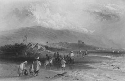 Ford of the River Kishon, Bay of Acre od William Henry Bartlett
