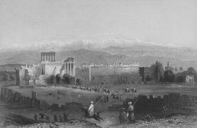 Celkový pohled na Balbec a Anti-Libanus od William Henry Bartlett