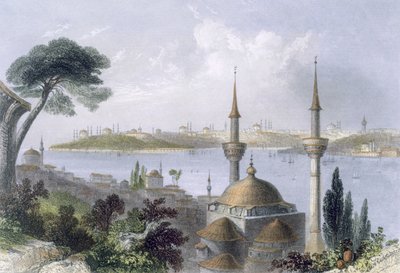 Celkový pohled na Konstantinopol ze Scutari, c1850. od William Henry Bartlett