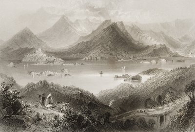 Glengarriff, County Cork, Irsko, z „Scenery and Antiquities of Ireland“ od George Virtue, 1860 od William Henry Bartlett