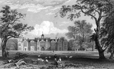 Gosfield Hall, Essex, rytý Robert Sands, 1832 od William Henry Bartlett