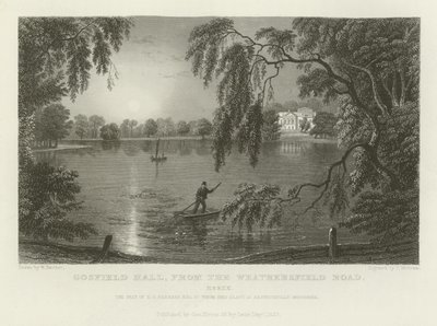 Gosfield Hall, z Weathersfield Road, Essex, sídlo E G Barnarda, Esquire od William Henry Bartlett