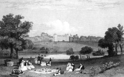 Hallingbury Place, Essex, vyrytý Henry Wallis, 1832 od William Henry Bartlett