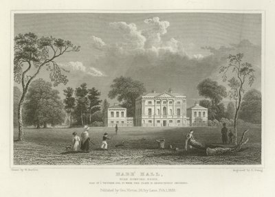 Hare Hall, poblíž Romford, Essex, sídlo J Western, Esquire od William Henry Bartlett