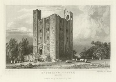 Hrad Hedingham, Essex od William Henry Bartlett
