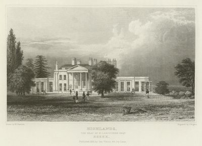 Vysočina, sídlo N Labouchere, Esquire, Essex od William Henry Bartlett